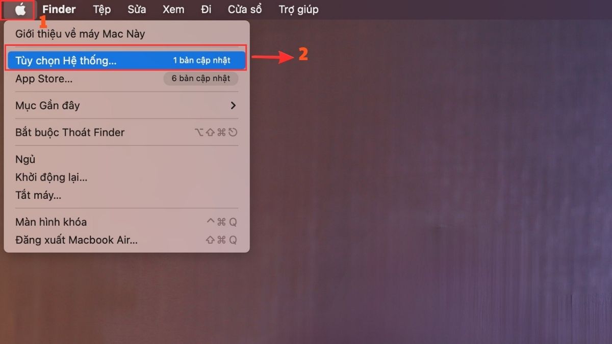 Cách đăng xuất ID Apple trên Macbook - bước 1
