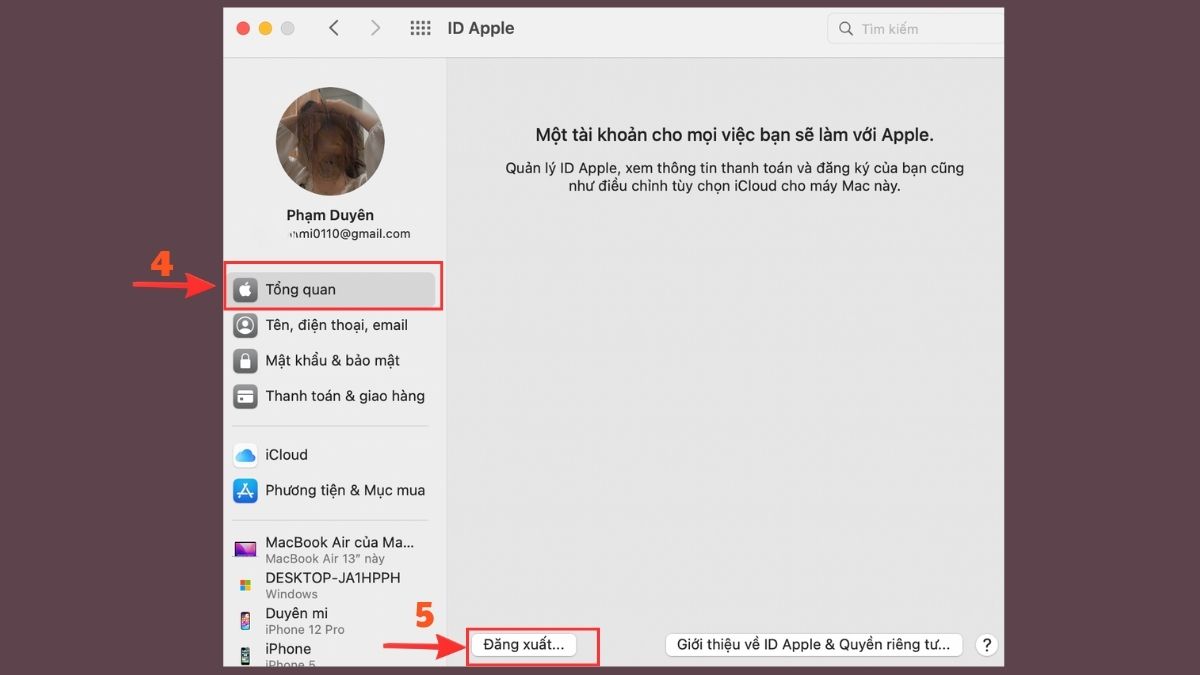 Cách đăng xuất ID Apple trên Macbook - bước 3
