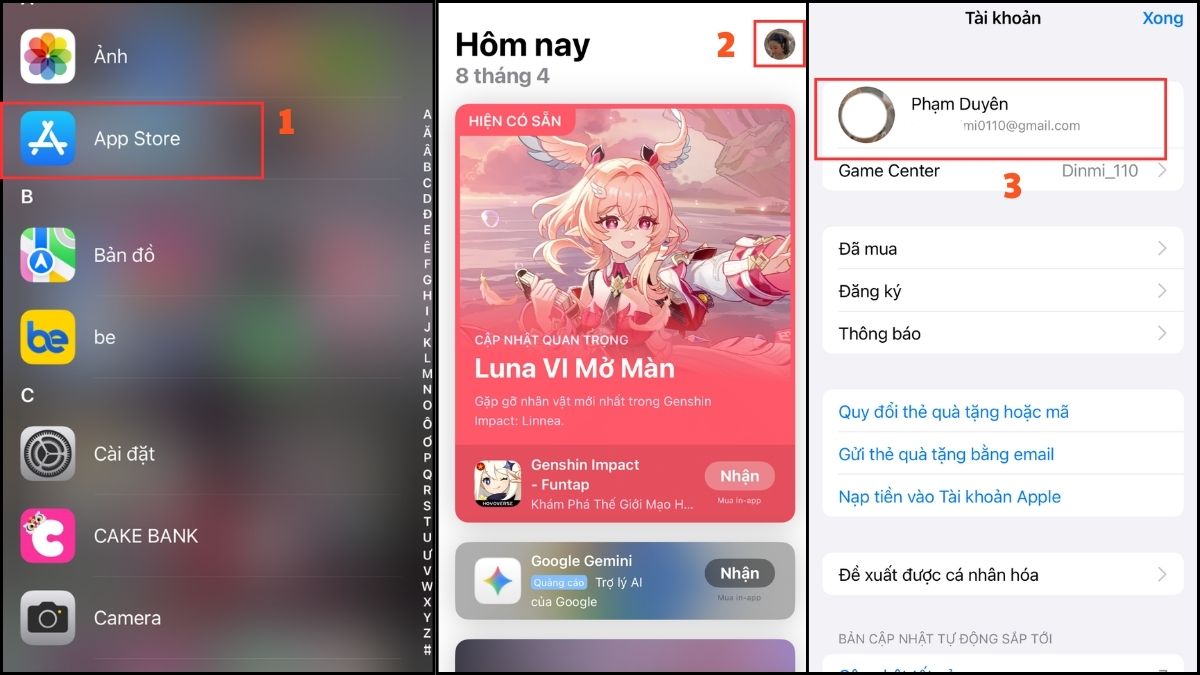 Cách đăng xuất ID Apple trên App Store - bước 1