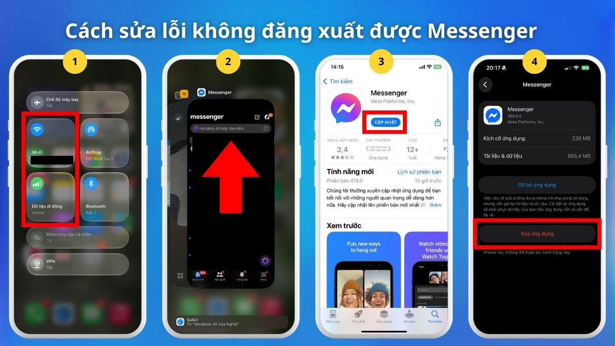Cách sửa lỗi không đăng xuất được Messenger