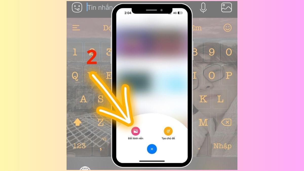 Cách đổi hình nền bàn phím điện thoại iPhone bằng Labankey - bước 2