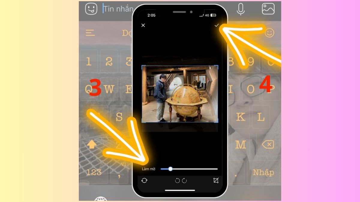 Cách đổi hình nền bàn phím điện thoại iPhone bằng Labankey - bước 3