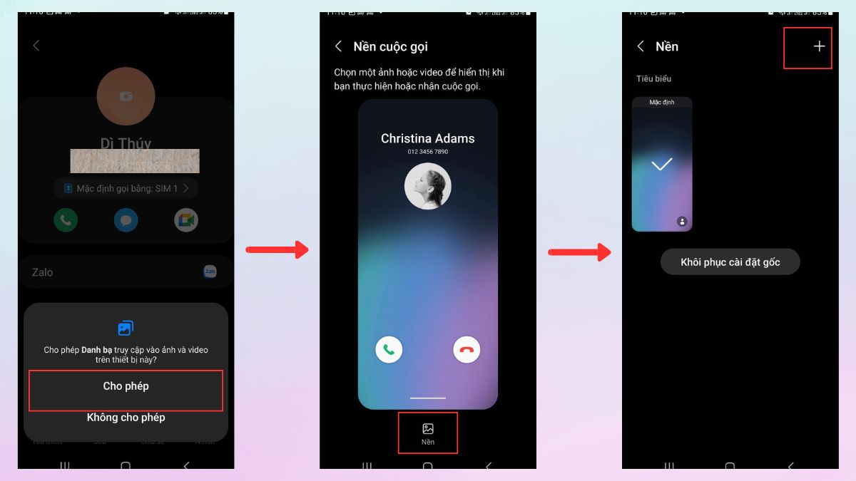 Cách đổi hình nền cuộc gọi từ danh bạ Android - bước 3