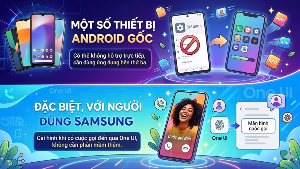 Android có hỗ trợ đổi hình nền cuộc gọi nhưng tùy thuộc mức độ điều chỉnh khác nhau
