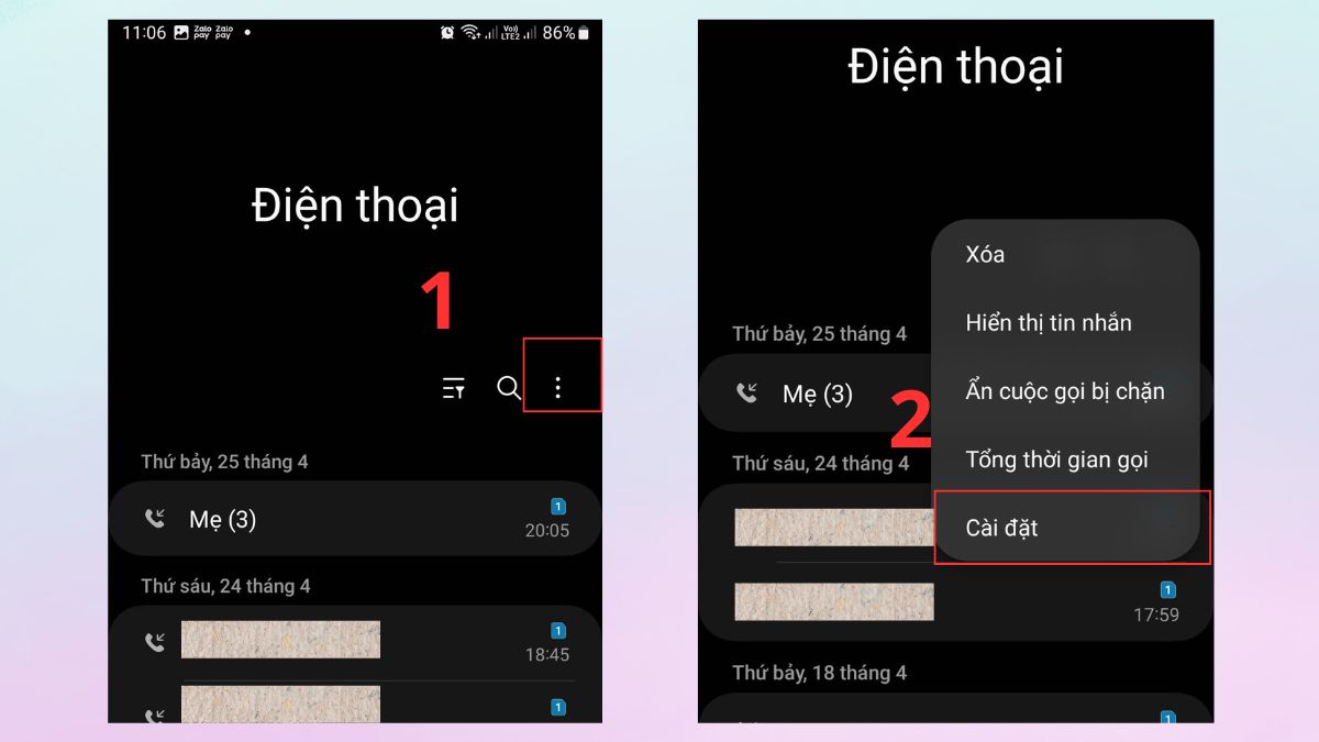 Cách đổi hình nền ngay trên cuộc gọi điện thoại Android - bước 1