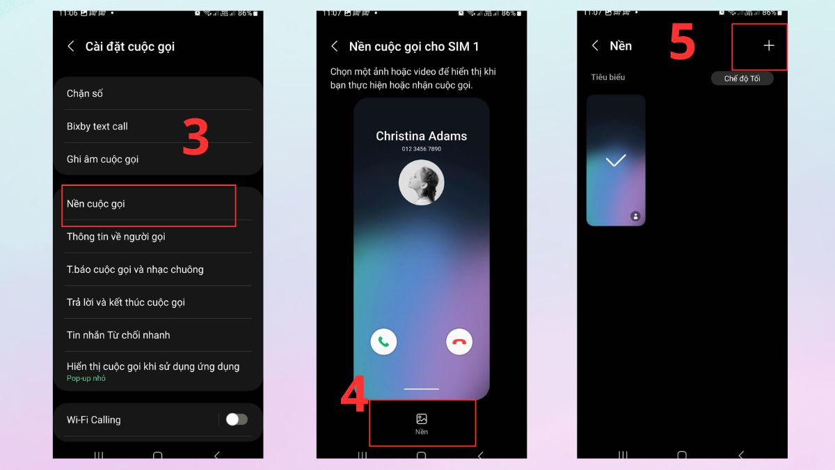 Cách đổi hình nền ngay trên cuộc gọi điện thoại Android - bước 2