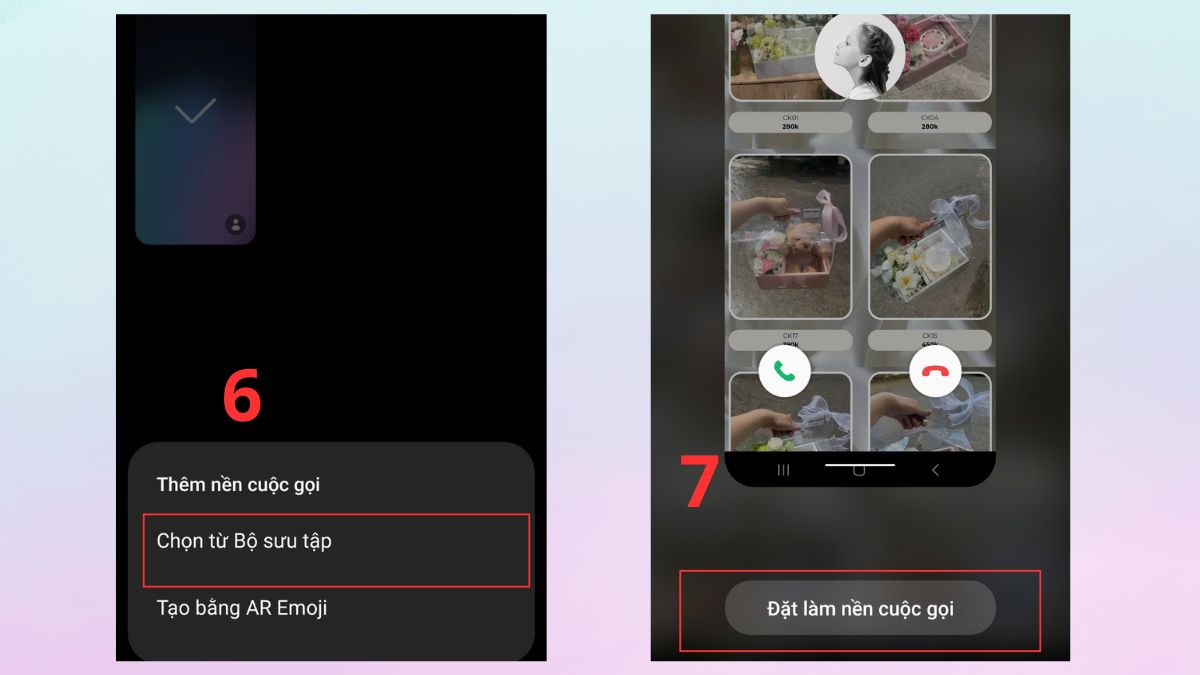 Cách đổi hình nền ngay trên cuộc gọi điện thoại Android - bước 3