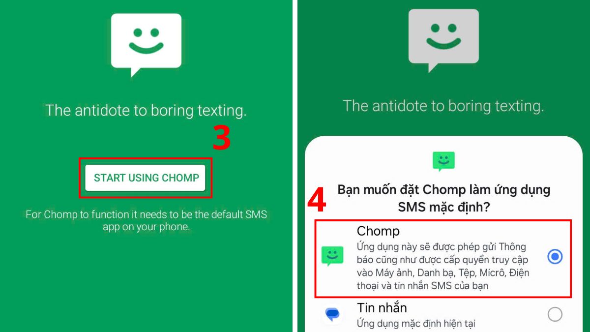 Cách đổi hình nền tin nhắn bằng Chomp SMS - bước 2