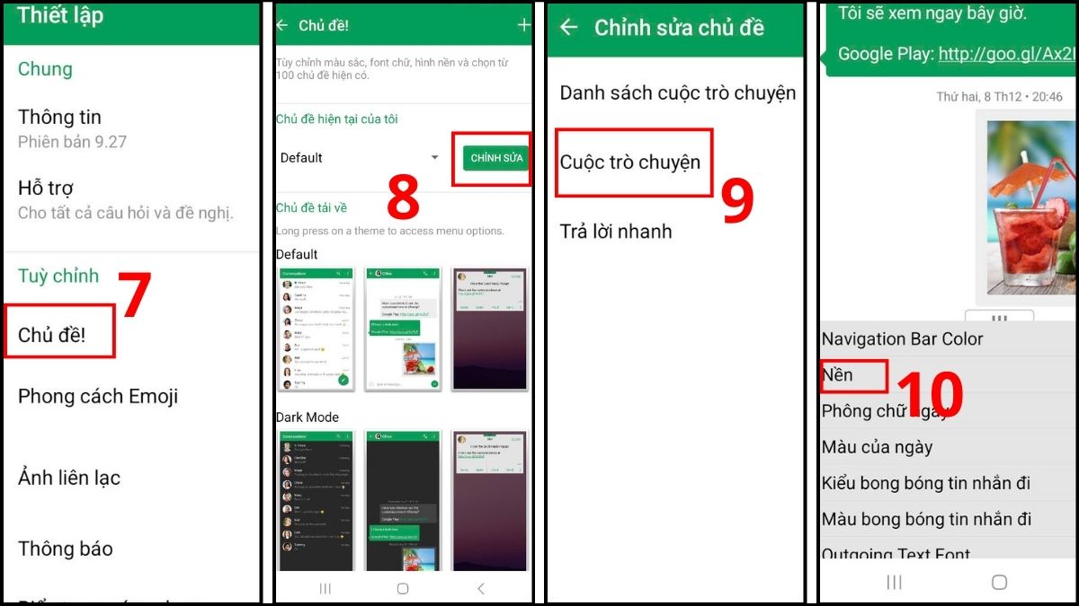 Cách đổi hình nền tin nhắn bằng Chomp SMS - bước 4