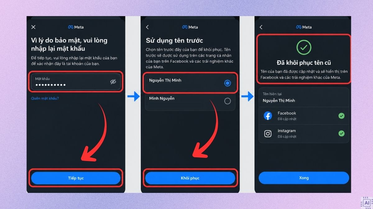 Đổi lại tên Facebook cũ trong vòng 48 giờ - bước 4