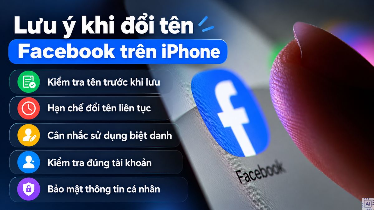 Lưu ý khi đổi tên Facebook trên iPhone