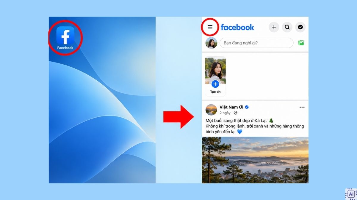 Cách đổi tên Facebook trên iPhone chi tiết - bước 1