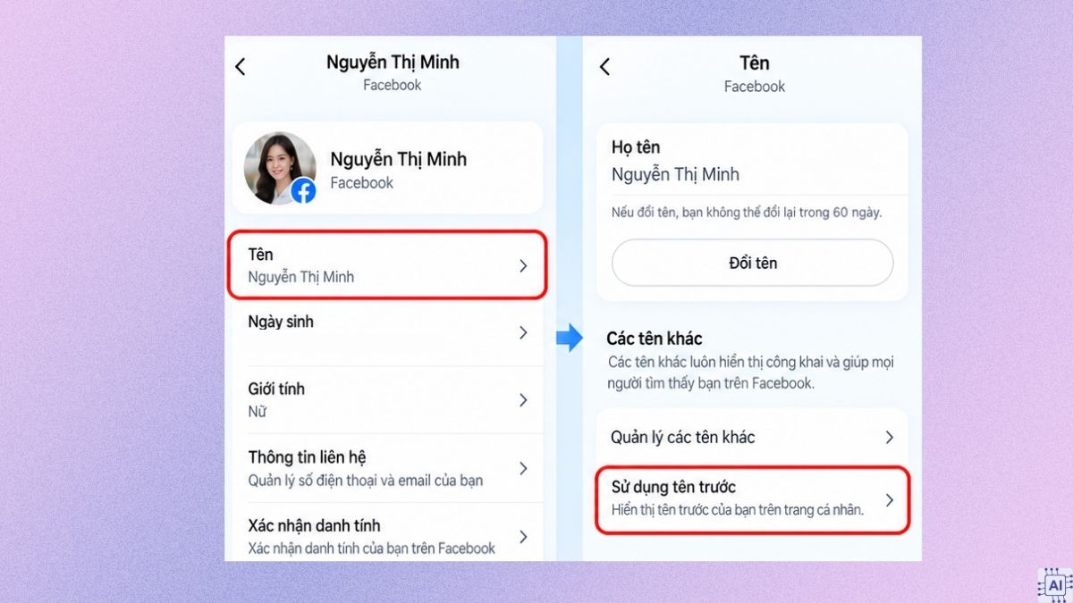 Đổi lại tên Facebook cũ trong vòng 48 giờ - bước 3