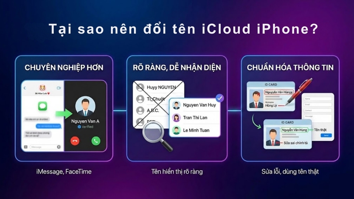 Lý do nên thay đổi tên iCloud iPhone