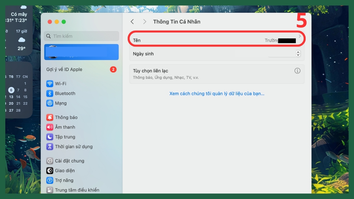 Cách đổi tên iCloud trên Macbook - bước 3