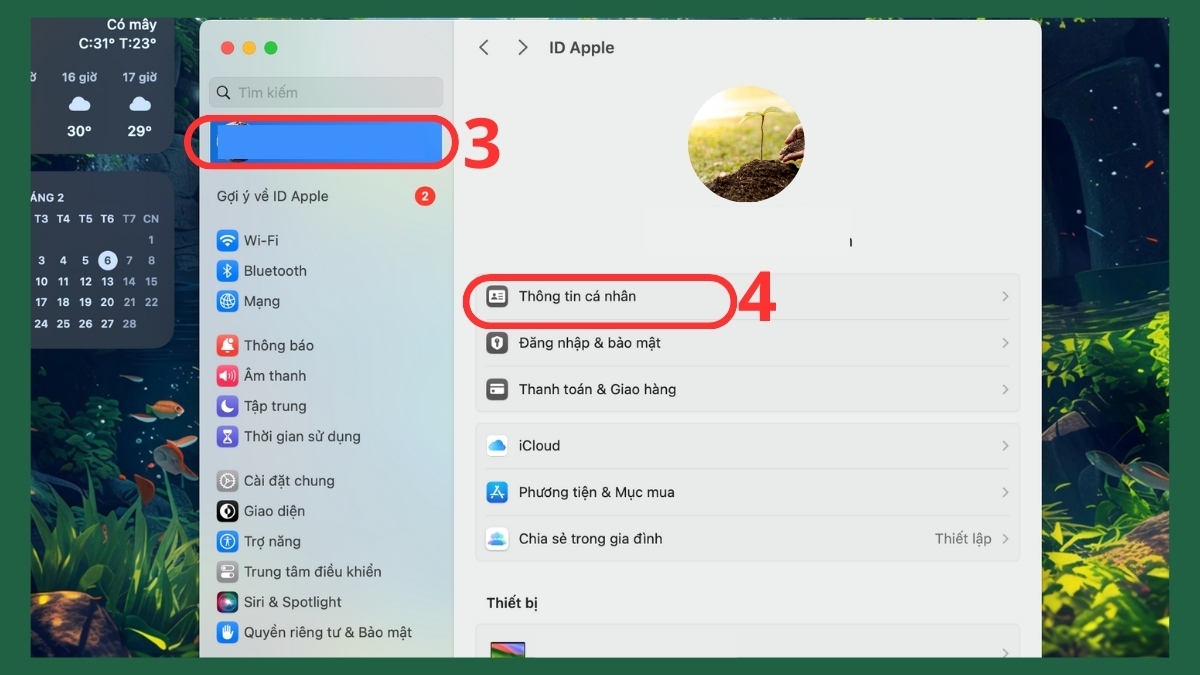 Cách đổi tên iCloud trên Macbook - bước 2