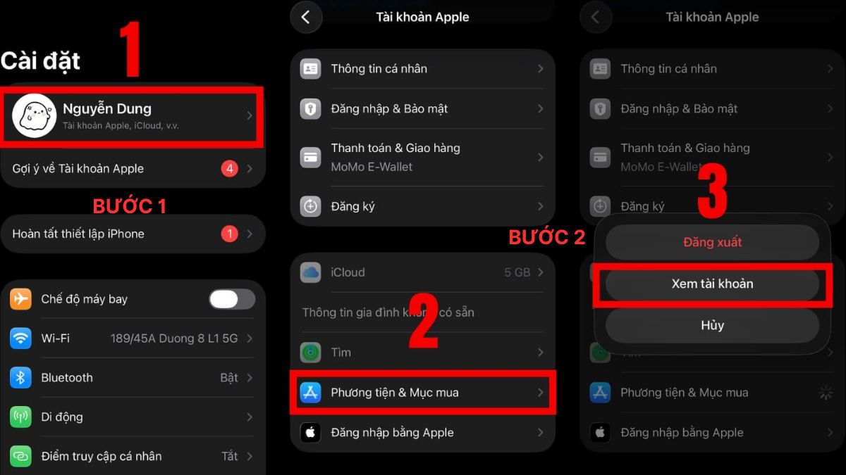 Cách đổi vùng App Store về Việt Nam bằng cài đặt - bước 1 