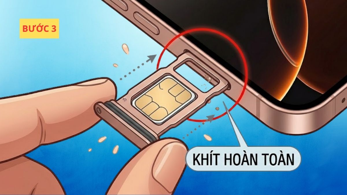 Cách gắn SIM iPhone 16 đúng chuẩn - bước 3