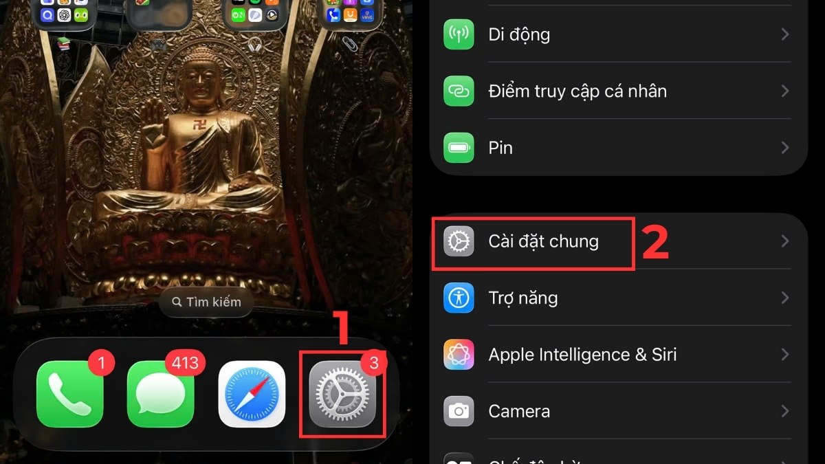 Cách tra phiên bản iPhone 17 trước khi gắn SIM - bước 1