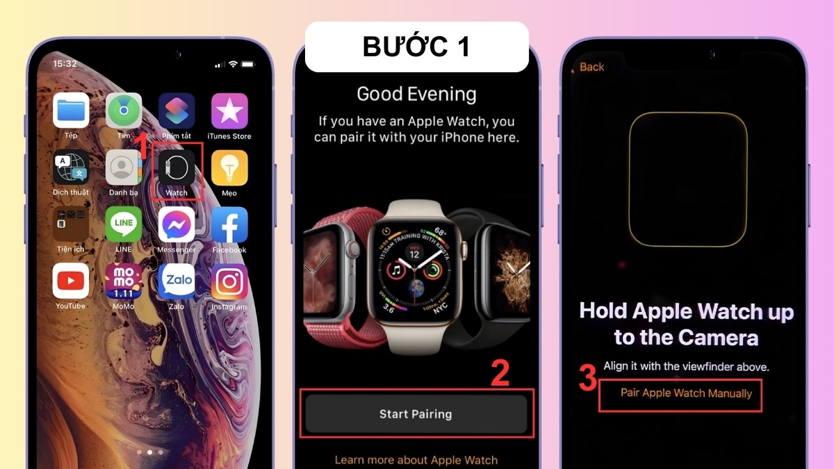 Cách ghép đôi Apple Watch với iPhone bằng cách thủ công - bước 1