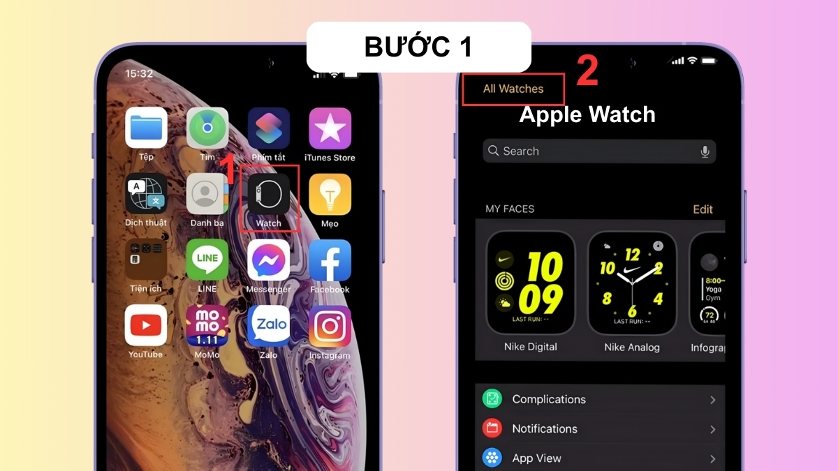 Cách ghép đôi lại Apple Watch với iPhone khác - bước 1
