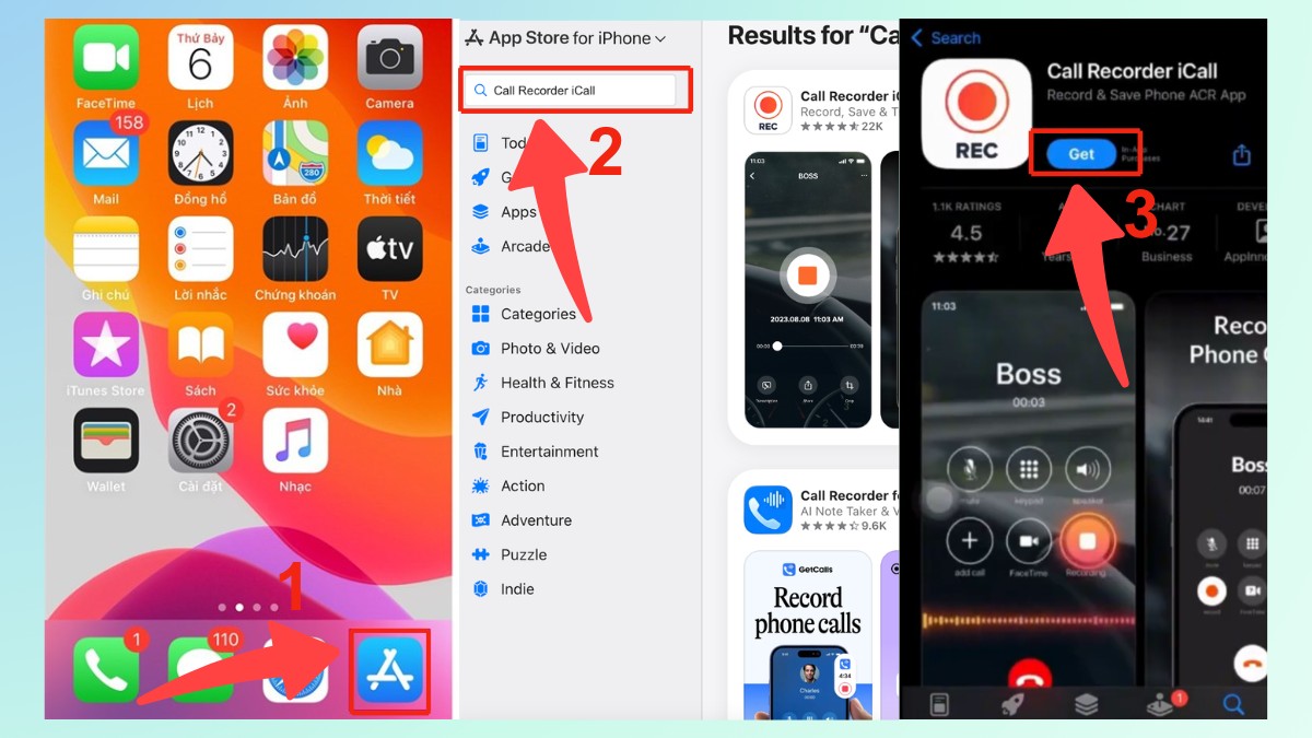 Cách ghi âm cuộc gọi trên iPhone 12 Pro Max bằng Call Recorder iCall - bước 1