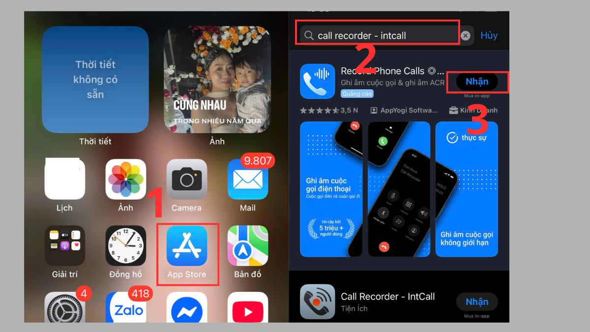 Cách ghi âm cuộc gọi trên iPhone 12 bằng Call Recorder - bước 1
