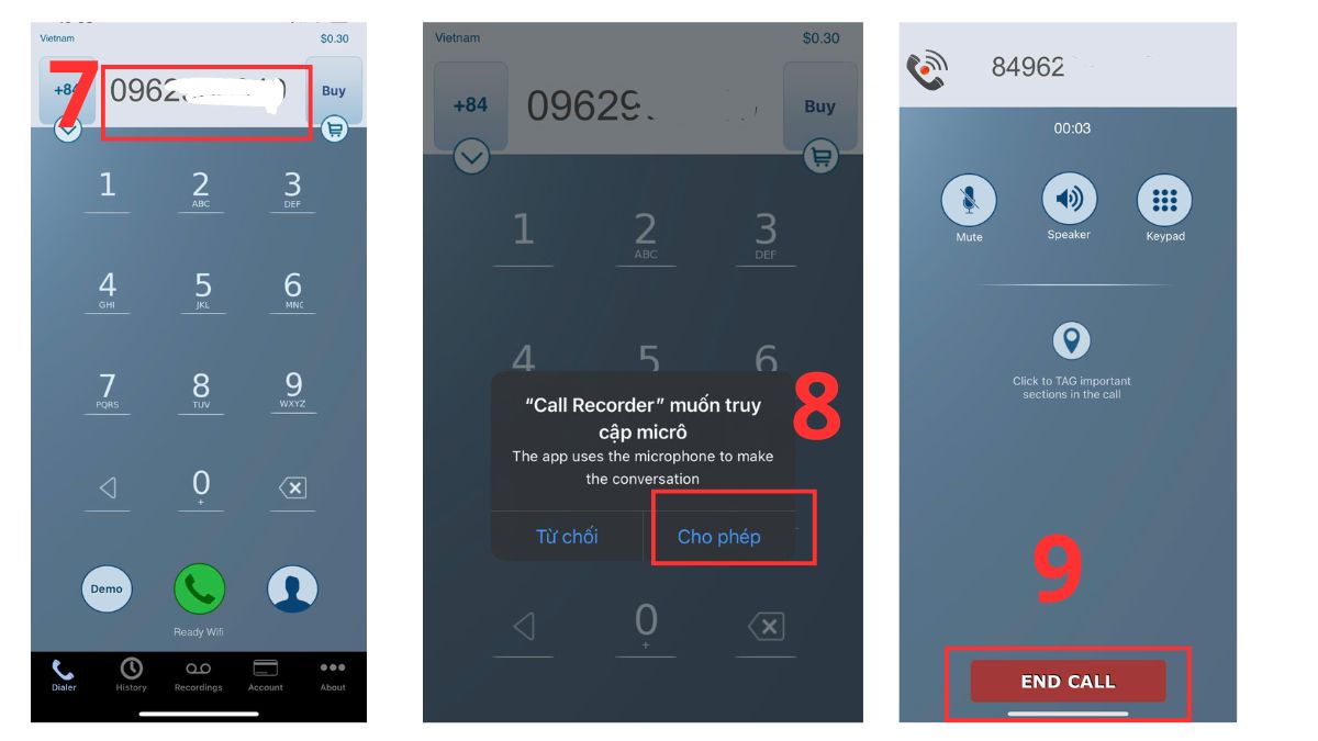 Cách ghi âm cuộc gọi trên iPhone 12 bằng Call Recorder - bước 3