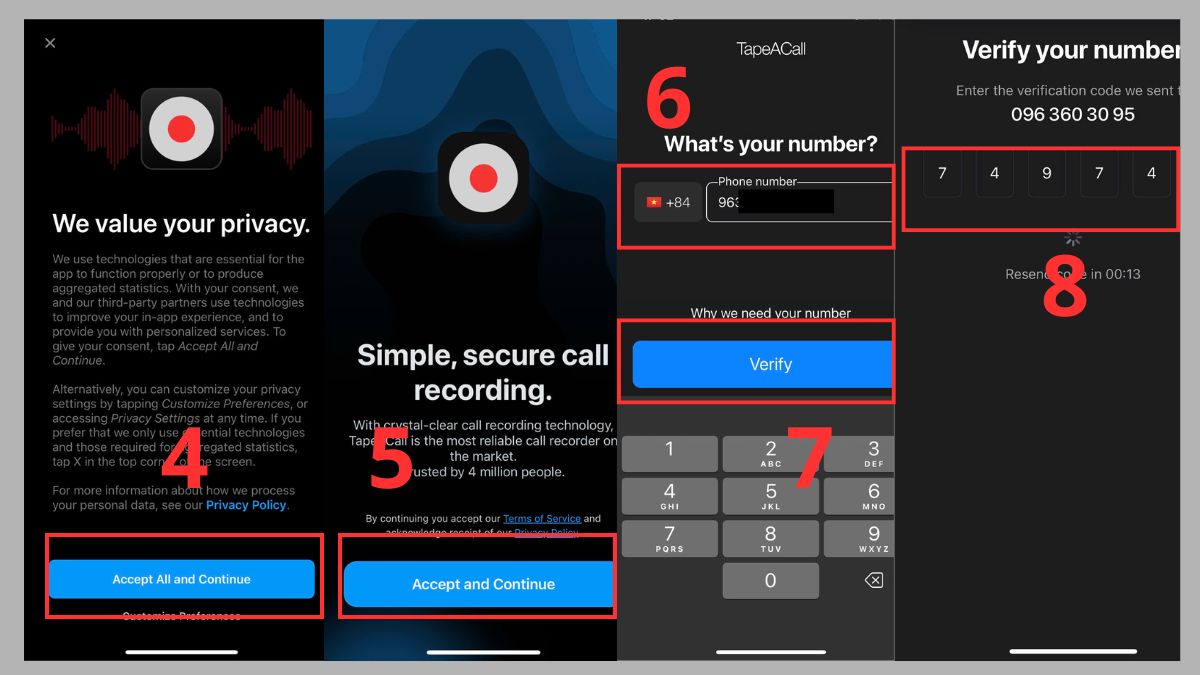 Cách ghi âm cuộc gọi trên iPhone 12 bằng TapeACall - bước 2