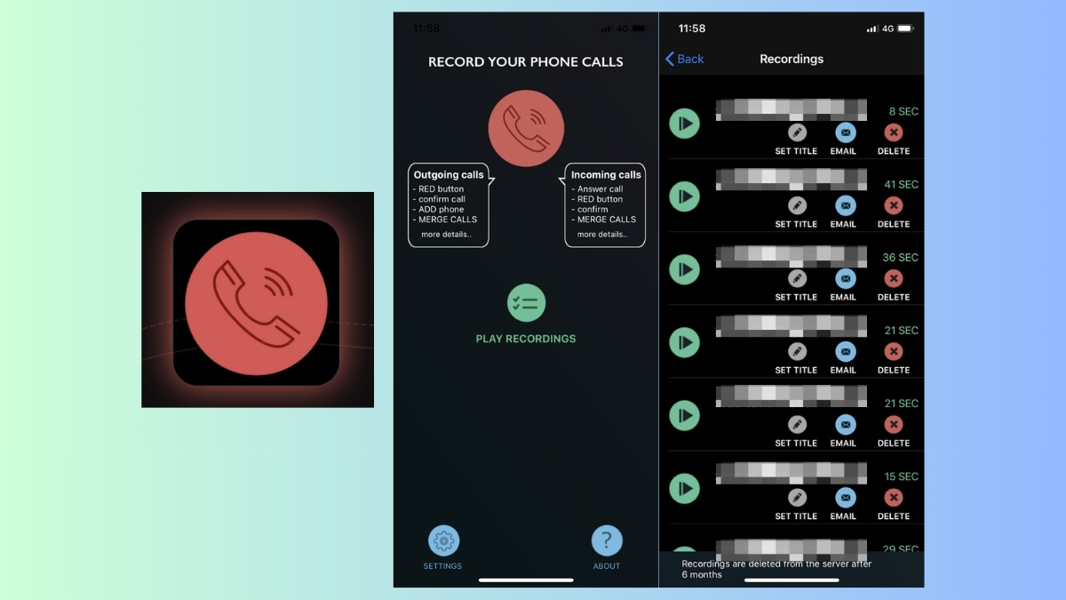 CallRec Lite ứng dụng ghi âm cuộc gọi khác trên iPhone