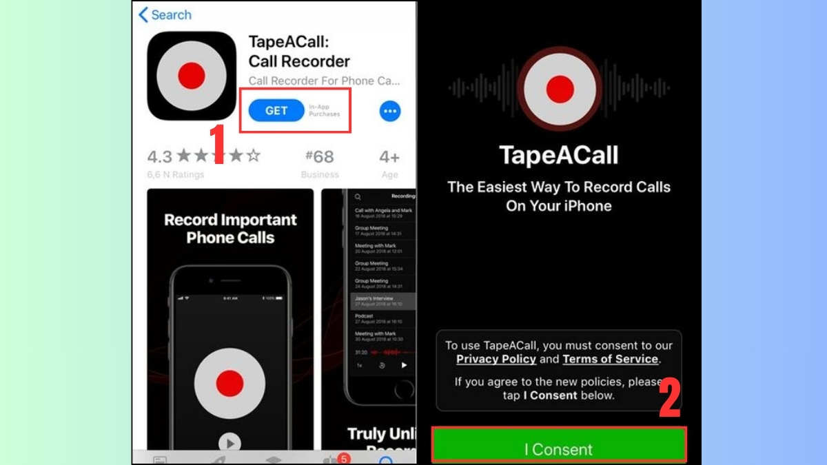 Cách ghi âm cuộc gọi trên iPhone 13 bằng TapeACall - bước 1