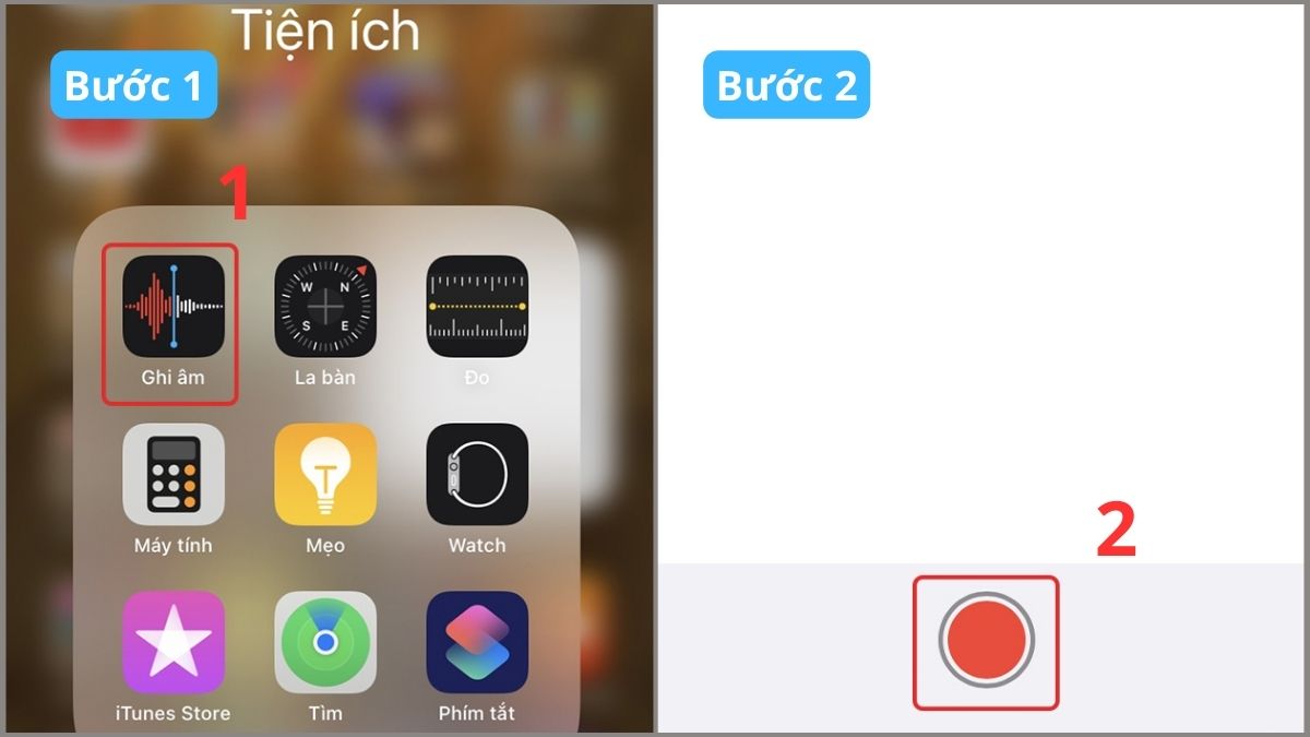 Cách ghi âm trên iPhone đơn giản nhất - bước 1