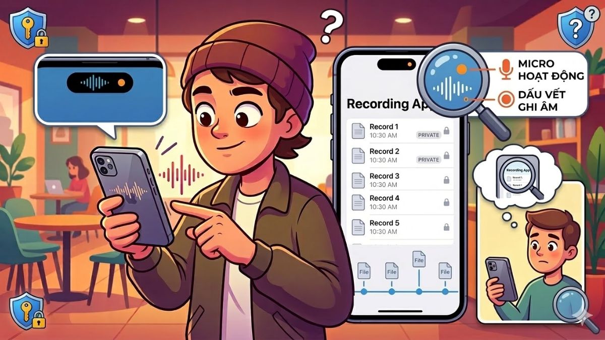 Ghi âm bí mật trên iPhone có lưu lại được