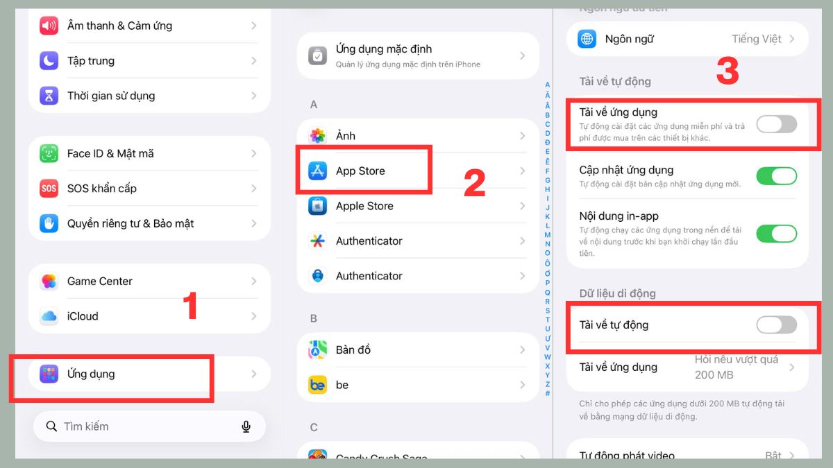 Khắc phục điện thoại hết dung lượng bằng cách tính năng tự động tải xuống iPhone