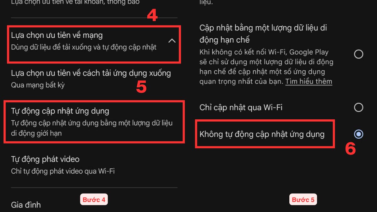 Khắc phục điện thoại hết dung lượng bằng cách tính năng tự động tải xuống Android - bước 2,3,4,5