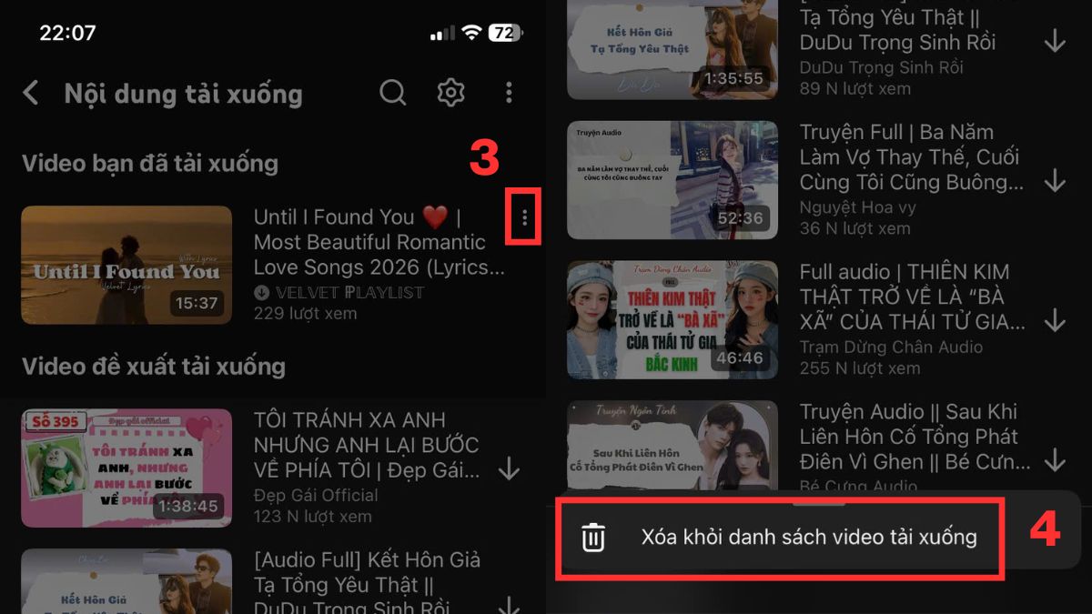 Khắc phục điện thoại hết dung lượng bằng cách xóa nội dung ngoại tuyến - bước 2,3