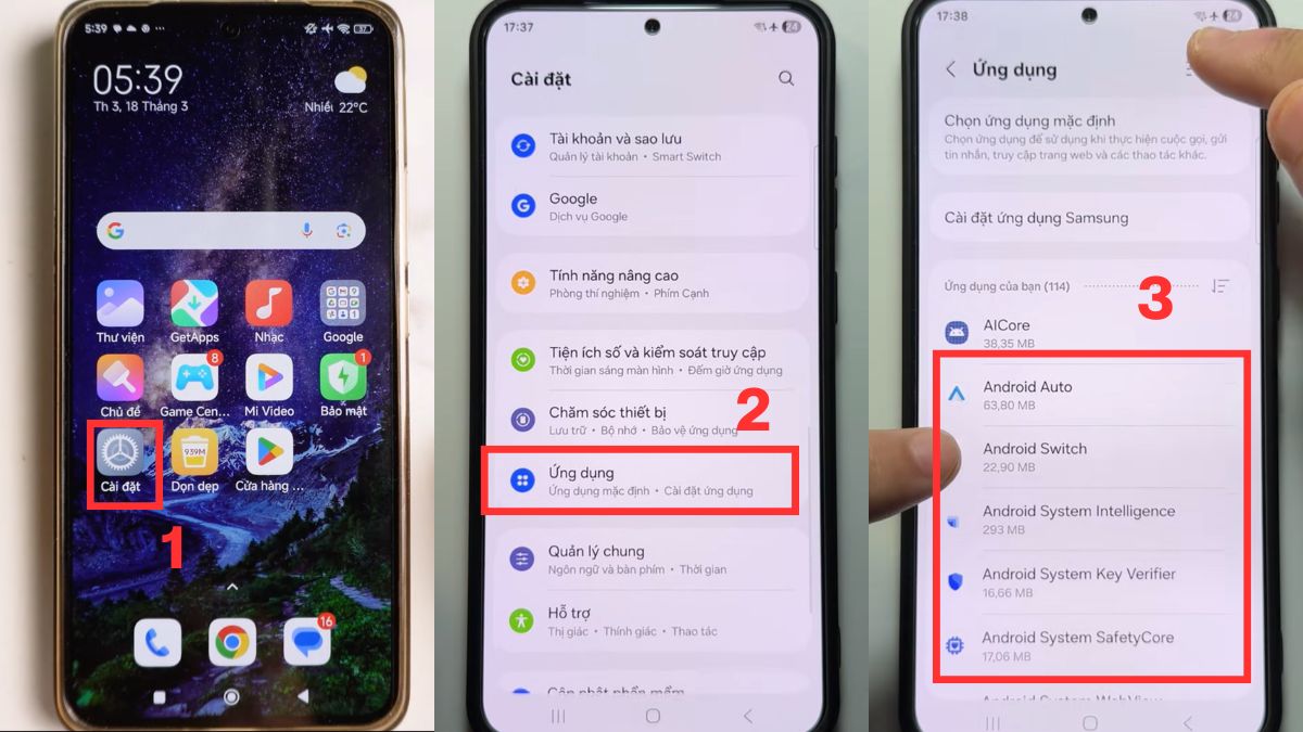 Khắc phục điện thoại hết dung lượng bằng cách xóa cache Android - bước 1