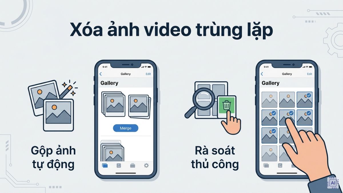 Khắc phục điện thoại hết dung lượng bằng cách xóa ảnh, video trùng lặp