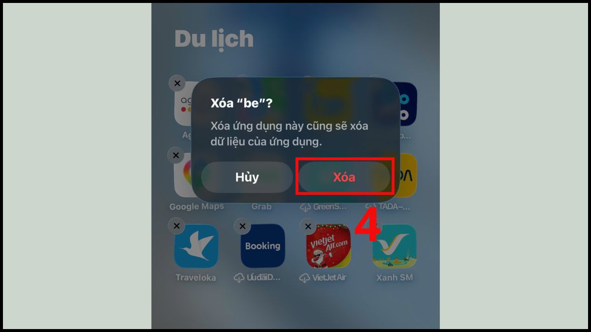 Cách xóa ứng dụng trên iPhone từ cài đặt - bước 1Cách xóa ứng dụng trên iPhone khỏi thư viện ứng dụng - bước 3