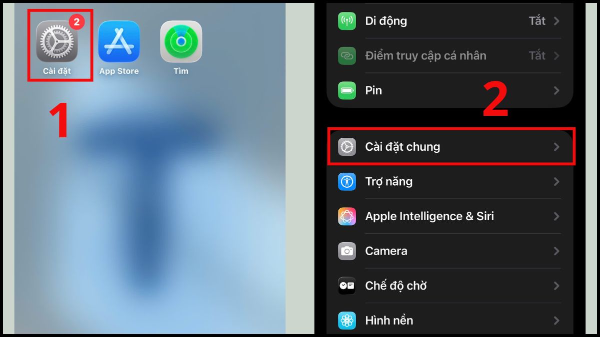 Cách xóa ứng dụng trên iPhone từ cài đặt - bước 1Cách xóa ứng dụng trên iPhone bằng Offload Unused Apps - bước 1