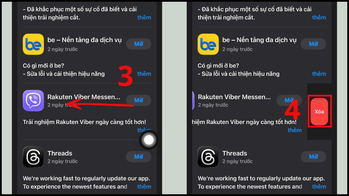 Cách xóa ứng dụng trên iPhone từ cài đặt - bước 1Cách xóa ứng dụng trên iPhone bằng App Store - bước 2