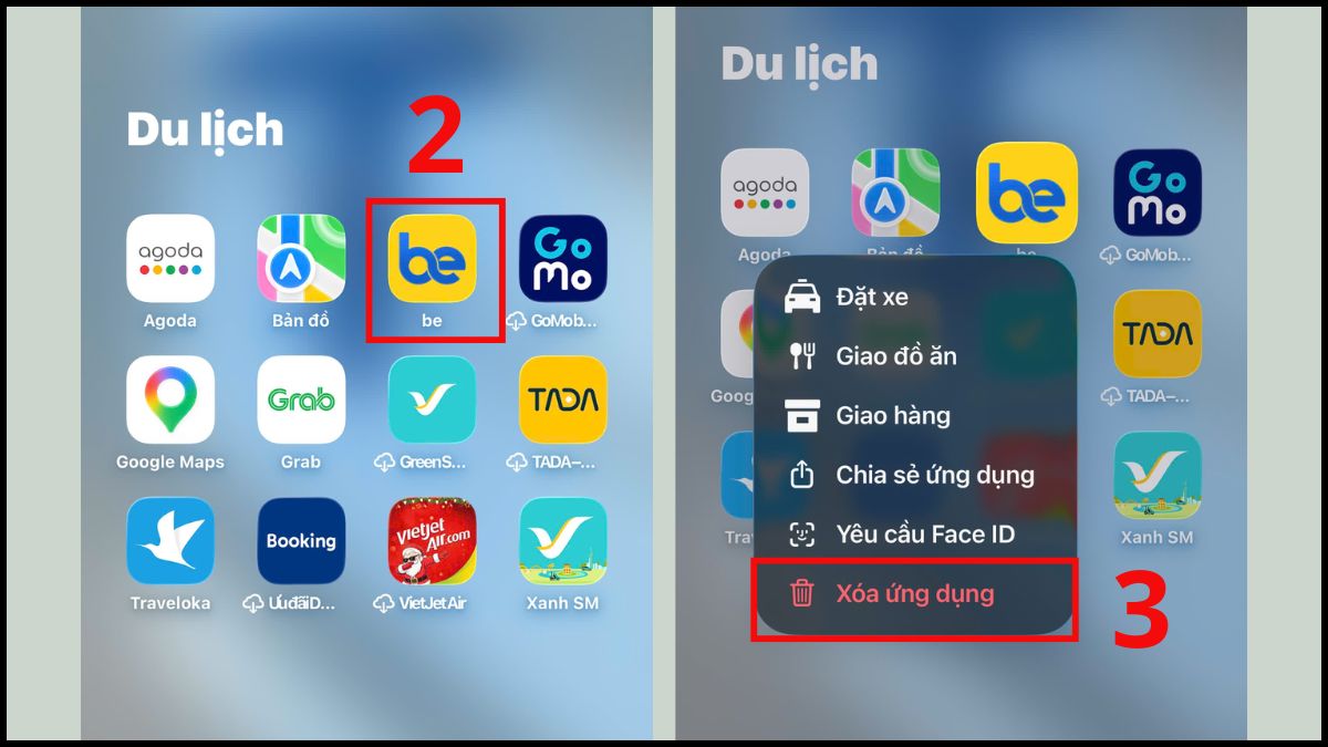 Cách xóa ứng dụng trên iPhone từ cài đặt - bước 1Cách xóa ứng dụng trên iPhone khỏi thư viện ứng dụng - bước 2