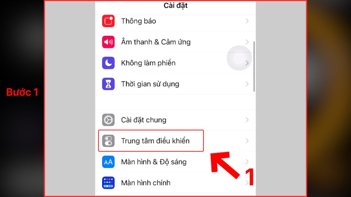 Cách hẹn giờ tắt nhạc trên iPhone bằng trung tâm điều khiển - bước 1