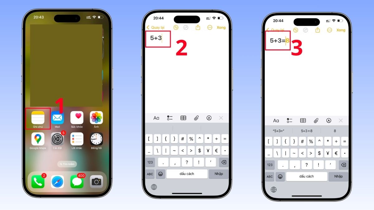 Cách hiển thị phép tính trên iPhone chạy iOS 18 bằng Math Notes