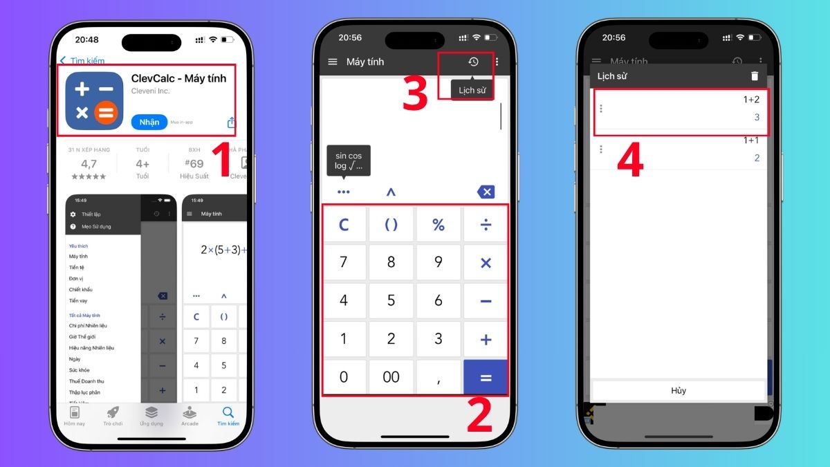 Cách hiển thị phép tính trên iPhone chạy iOS 18 bằng ClevCalc