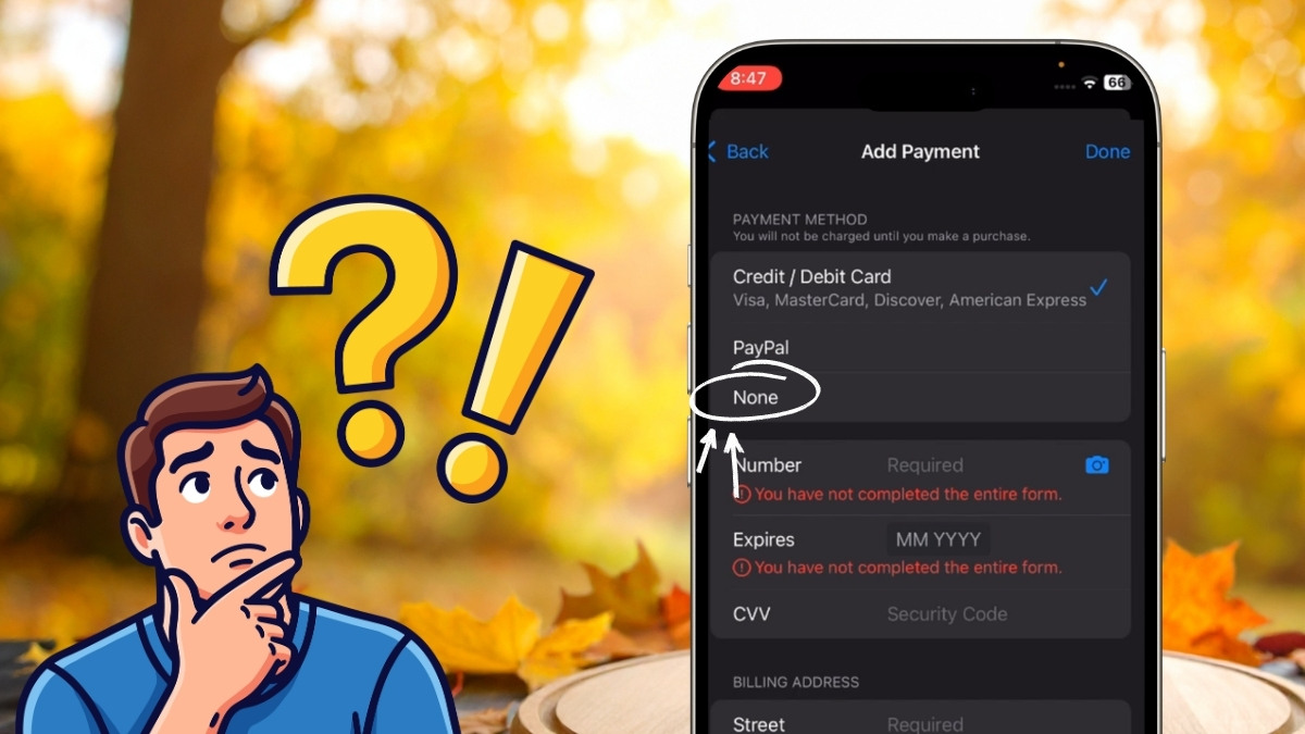 Cách hoàn tất ID Apple khi không có thẻ thanh toán