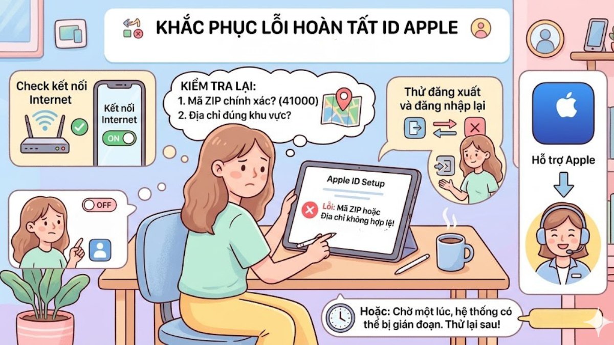 Các lỗi không hoàn tất ID Apple và cách khắc phục