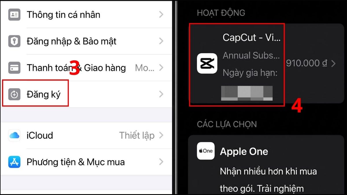 Cách hủy gói CapCut Pro trên iPhone - bước 2,3