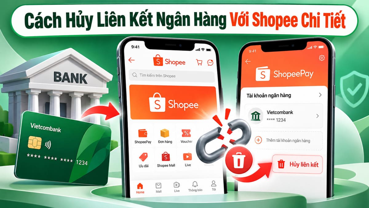 Cách hủy liên kết ngân hàng với Shoppe chi tiết