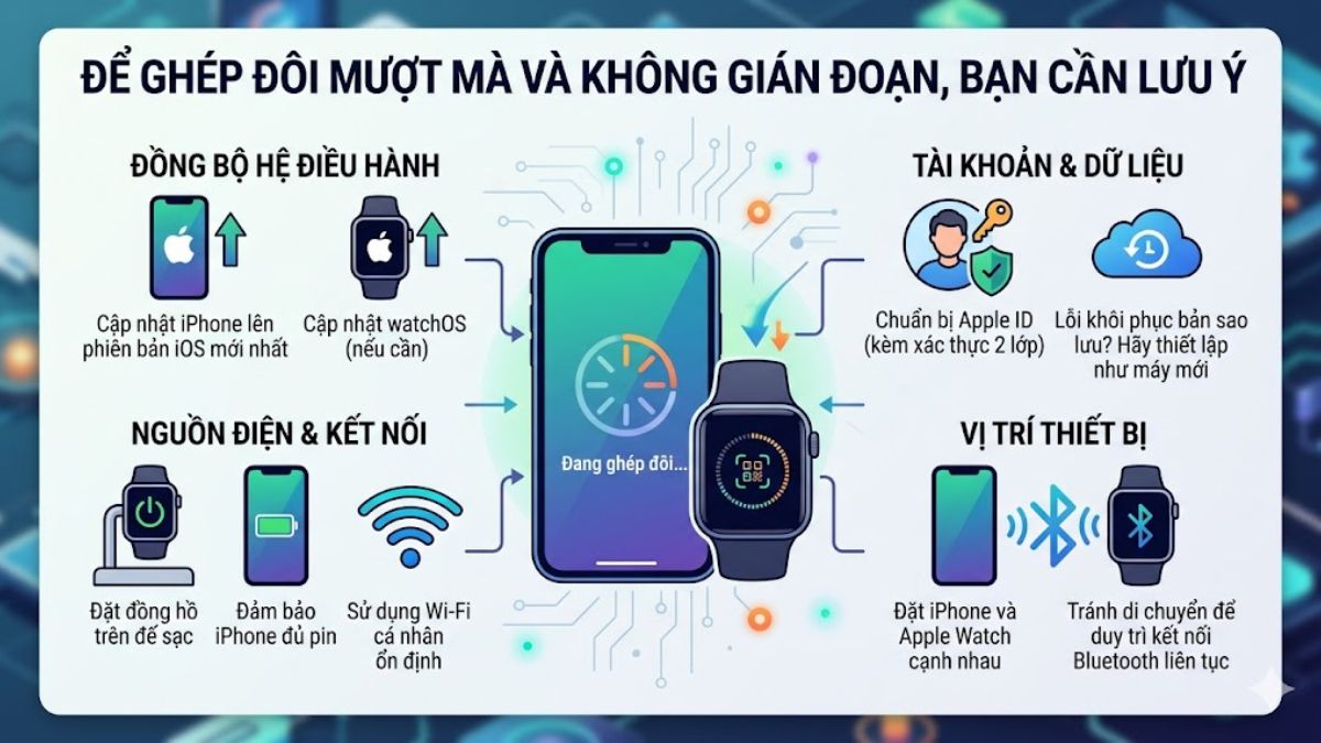 Các lưu ý khi ghép đôi Apple Watch với iPhone mới 
